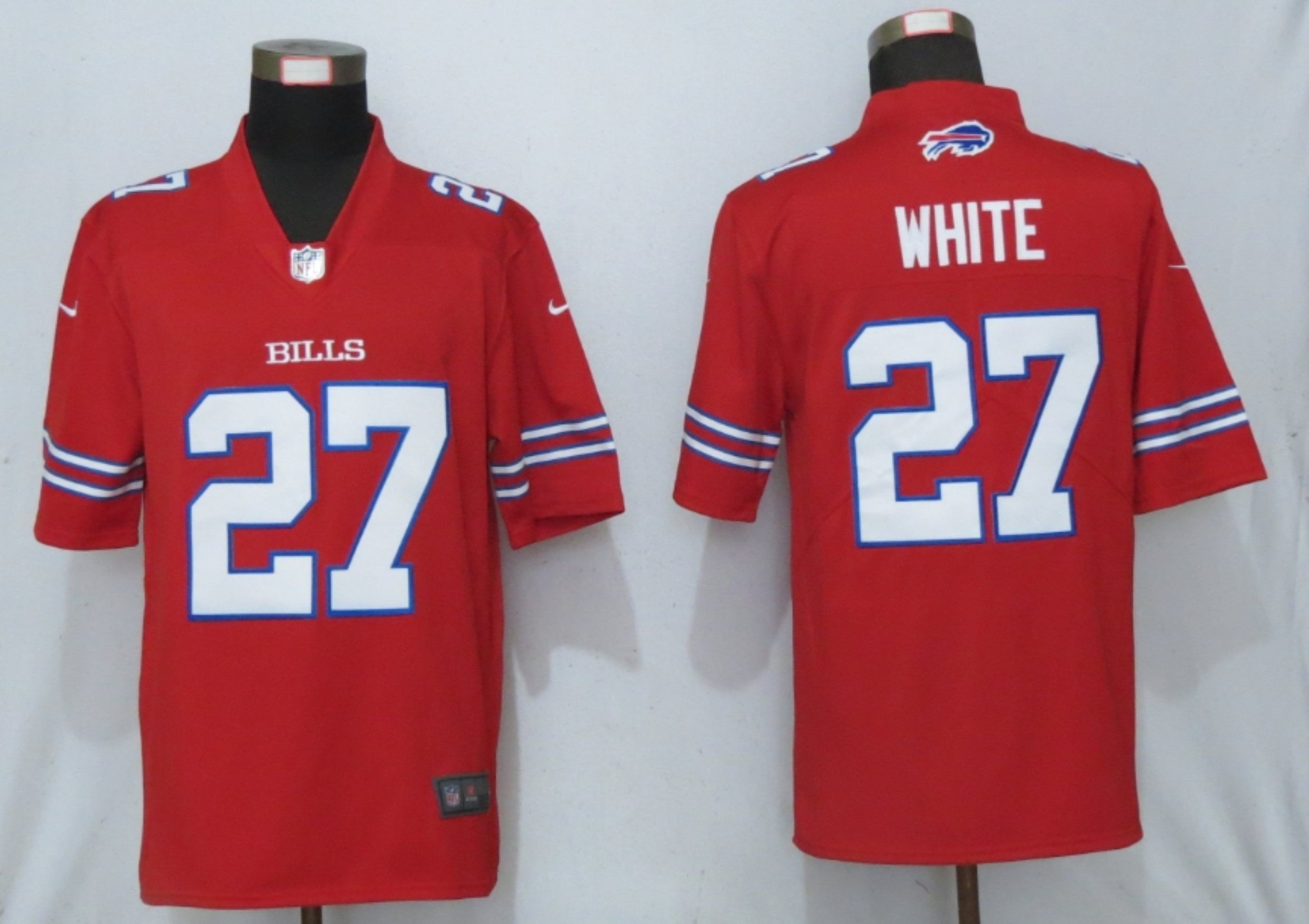Men Buffalo Bills #27 White Nike Red 2020 Vapor Untouchable Limited Player NFL Jersey->new england patriots->NFL Jersey